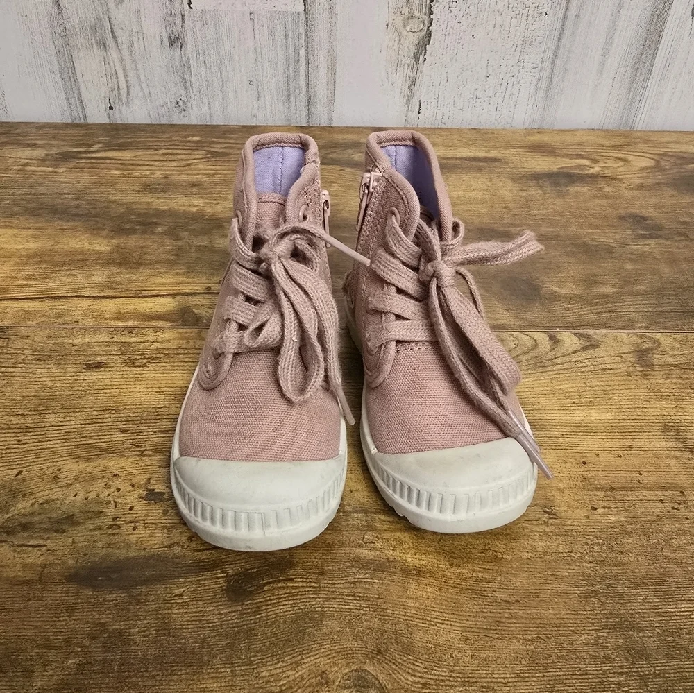 Old Navy Girls Pink Canvas High-Top Shoes Size Zipper Toddlers Size 8